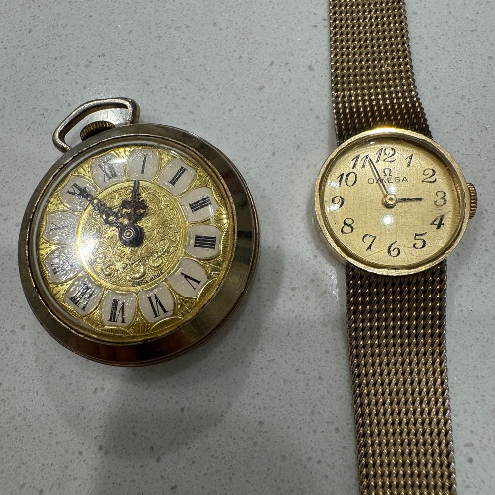 Omega Women's Gold Mesh Bracelet Watch